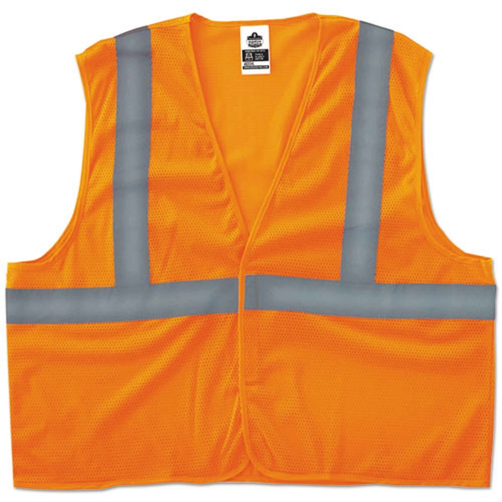 ergodyne GloWear 8205HL Orange 4X-Large to 5X-Large Type R Class 2 Super Econo Mesh Vest