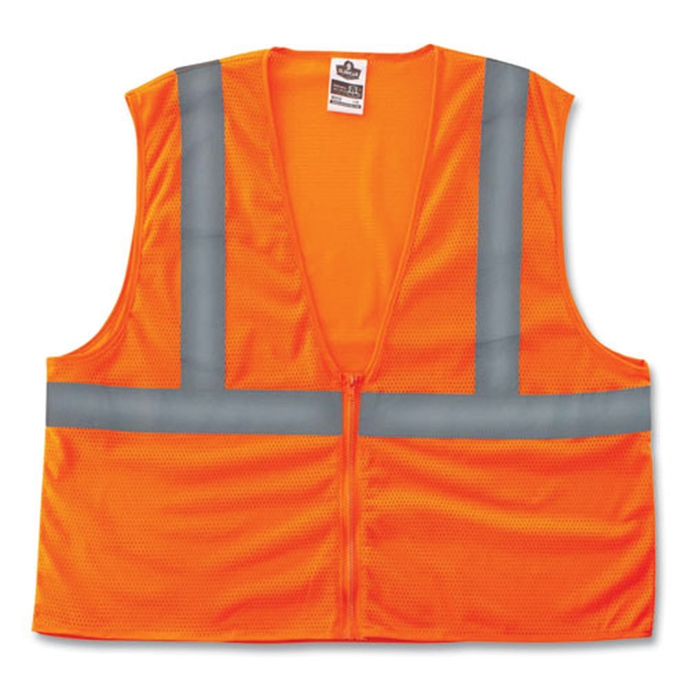 ergodyne GloWear 8205Z Polyester Orange Small and Medium Class 2 Super Economy Mesh Vest
