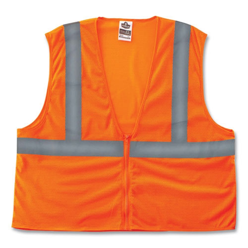 ergodyne GloWear 8205Z Polyester Orange 2X Large and 3X Large Class 2 Super Economy Mesh Vest