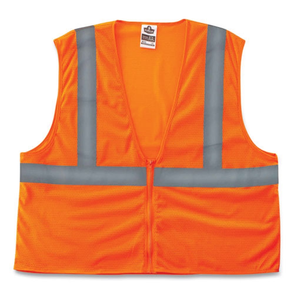 ergodyne GloWear 8205Z Polyester Orange 4X Large and 5X Large Class 2 Super Economy Mesh Vest