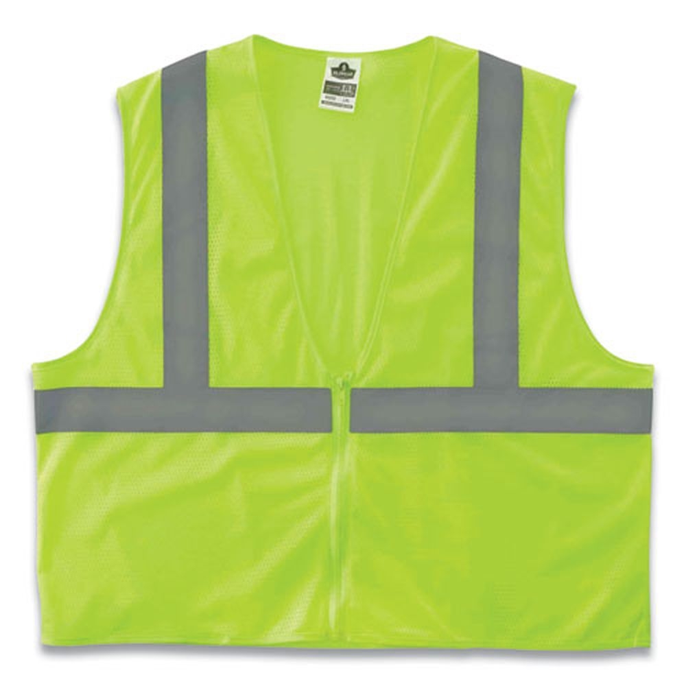 ergodyne GloWear 8205Z Polyester Lime Small and Medium Class 2 Super Economy Mesh Vest