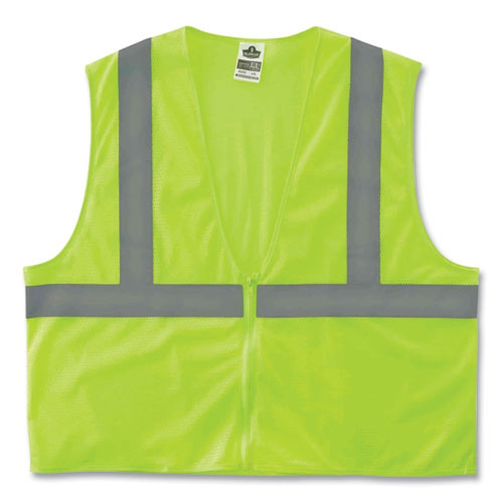 ergodyne GloWear 8205Z Polyester Lime 4X Large and 5X Large Class 2 Super Economy Mesh Vest