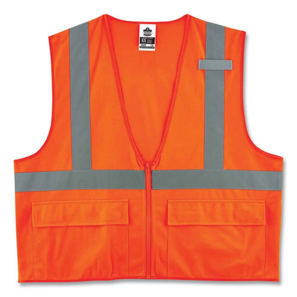 ergodyne GloWear 8225Z Polyester Orange 2X Large and 3X Large Class 2 Standard Solid Vest
