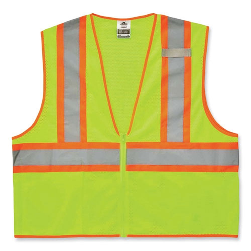 ergodyne GloWear 8229Z Polyester Extra Small Lime Class 2 Economy Two Tone Zipper Vest