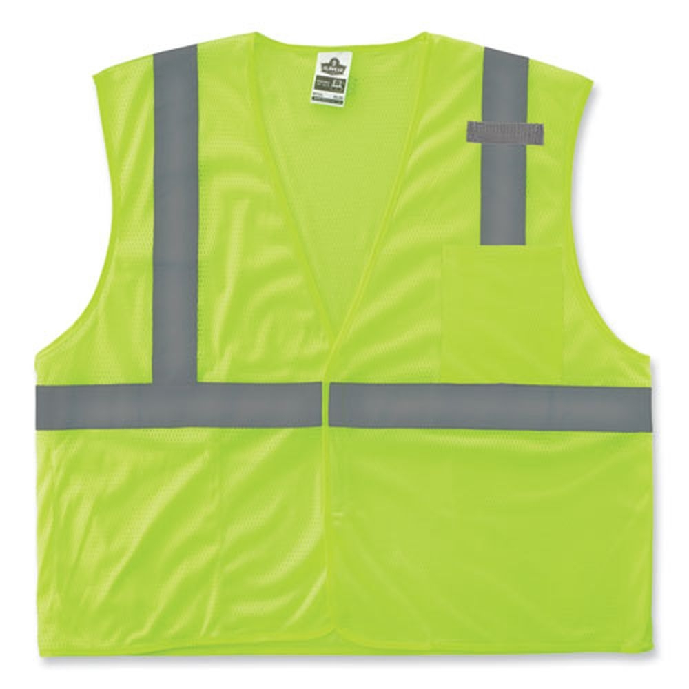 ergodyne GloWear 8210HL-S Polyester Extra Small Lime Single Size Class 2 Economy Mesh Vest
