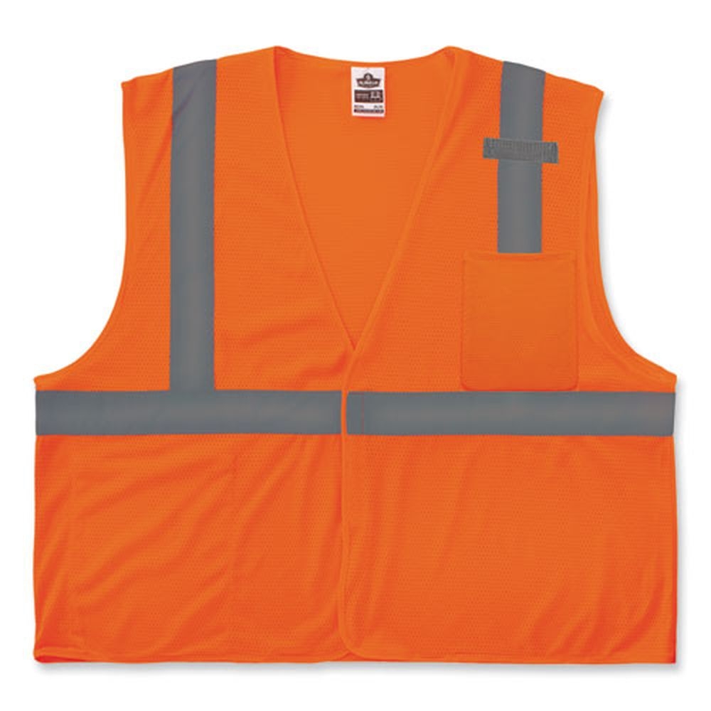 ergodyne GloWear 8210HL-S Polyester Small Orange Single Size Class 2 Economy Mesh Vest