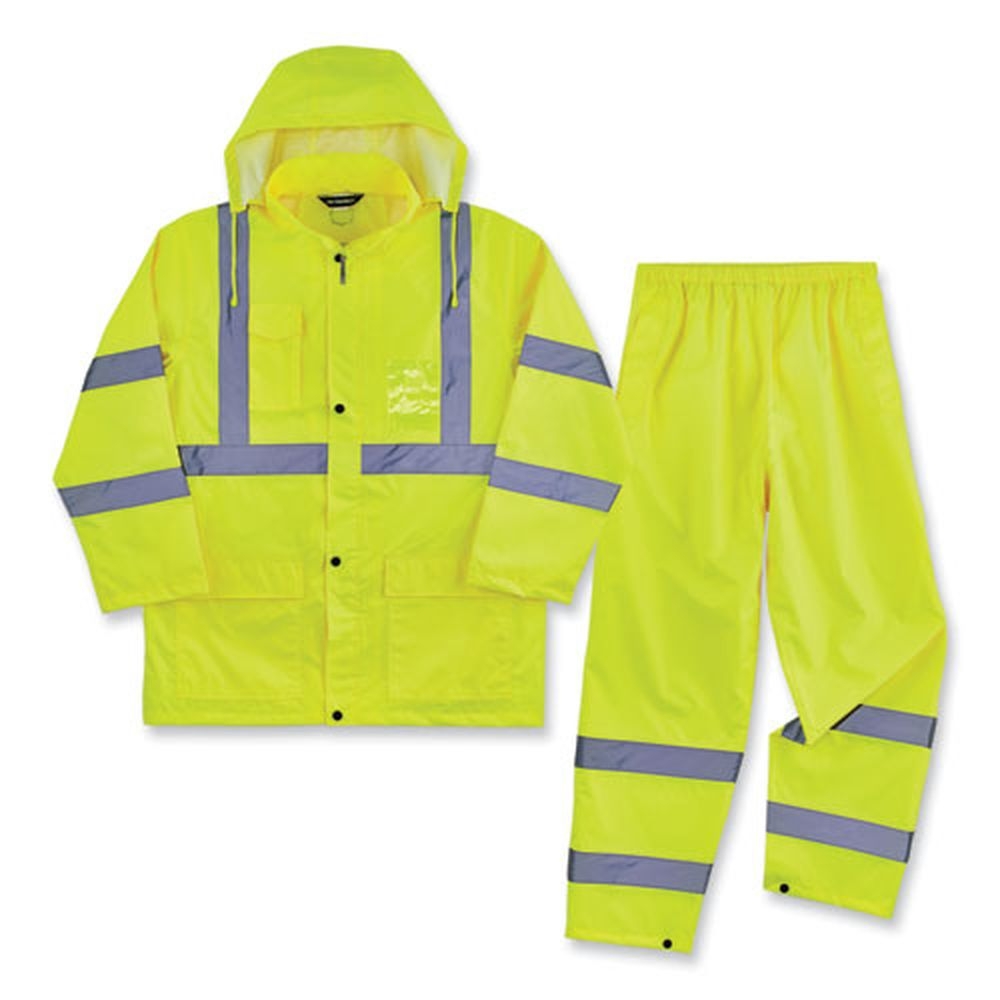 ergodyne GloWear 8376K Medium Lime Lightweight HV Rain Suit