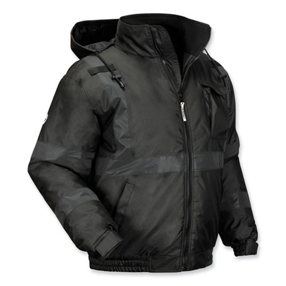 ergodyne GloWear 8377EV Black Small Non Certified Hi-Vis Quilted Bomber Jacket
