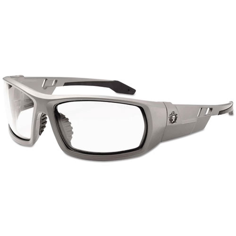 ergodyne Skullerz Odin Safety Glasses with Gray Nylon Frame and Clear Polycarbonate Anti Fog Lens