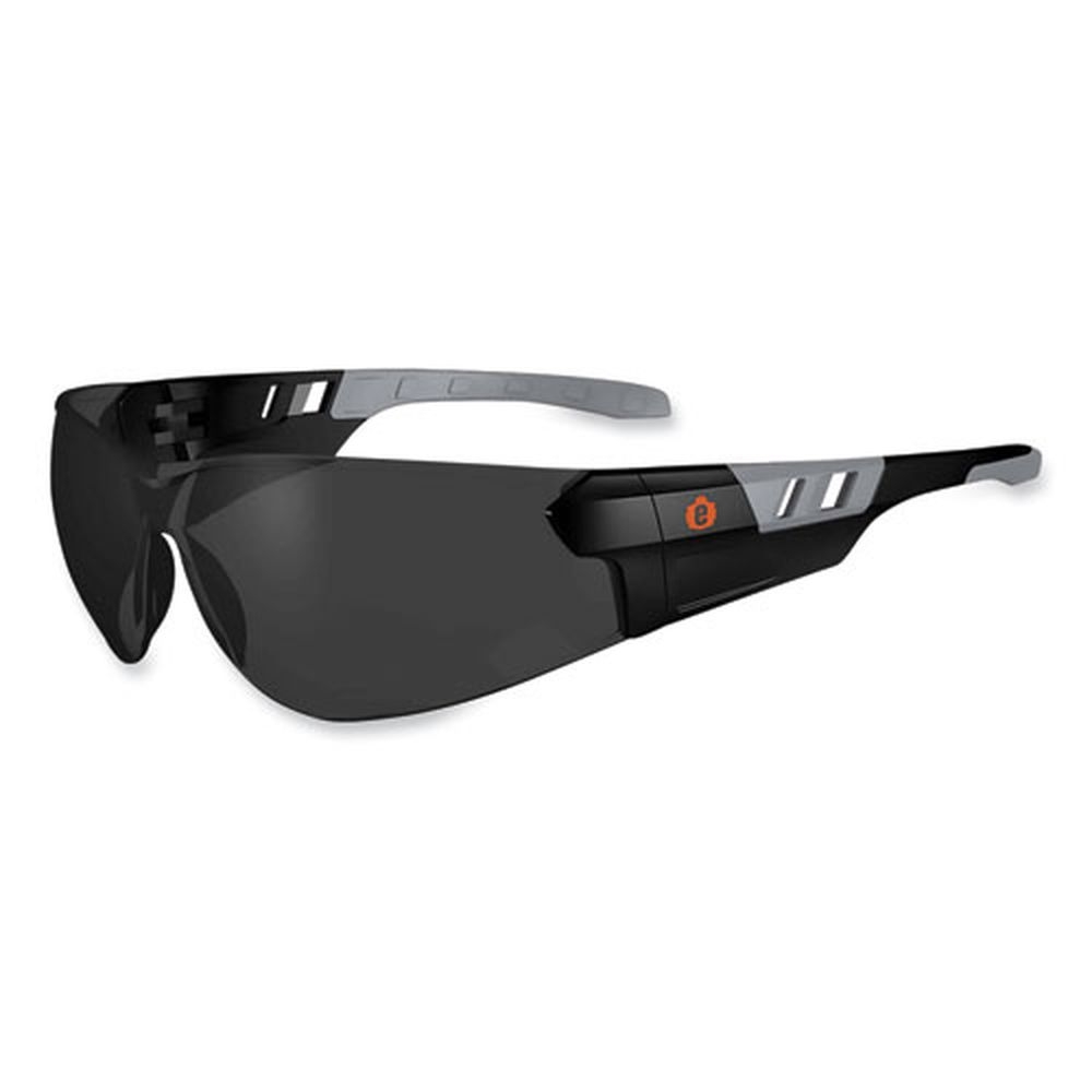 ergodyne Skullerz Saga Frameless Safety Glasses with Matte Black Nylon Impact Frame and Smoke Polycarbonate Lens