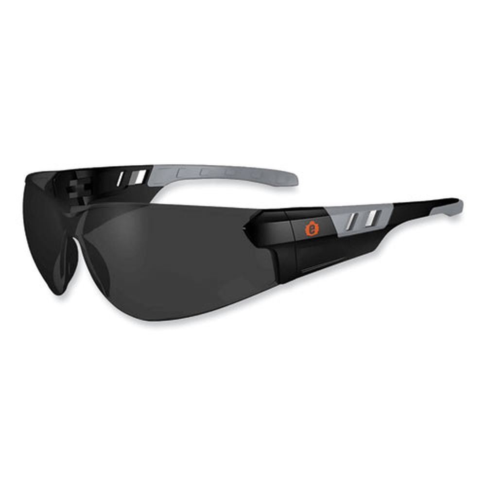 ergodyne Skullerz Saga Frameless Safety Glasses with Black Nylon Impact Frame and Anti Fog Smoke Polycarbonate Lens