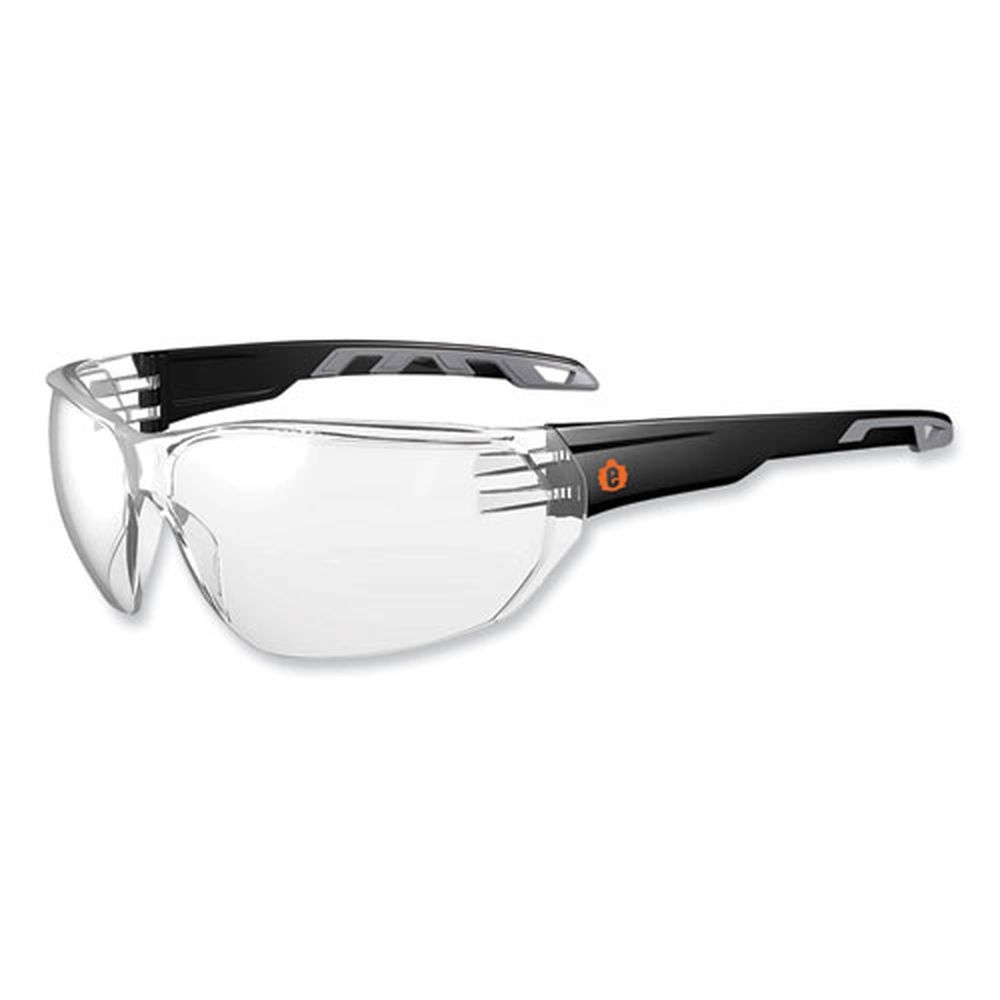 ergodyne Skullerz Vali Frameless Safety Glasses with Black Nylon Impact Frame and Anti Fog Clear Polycarbonate Lens
