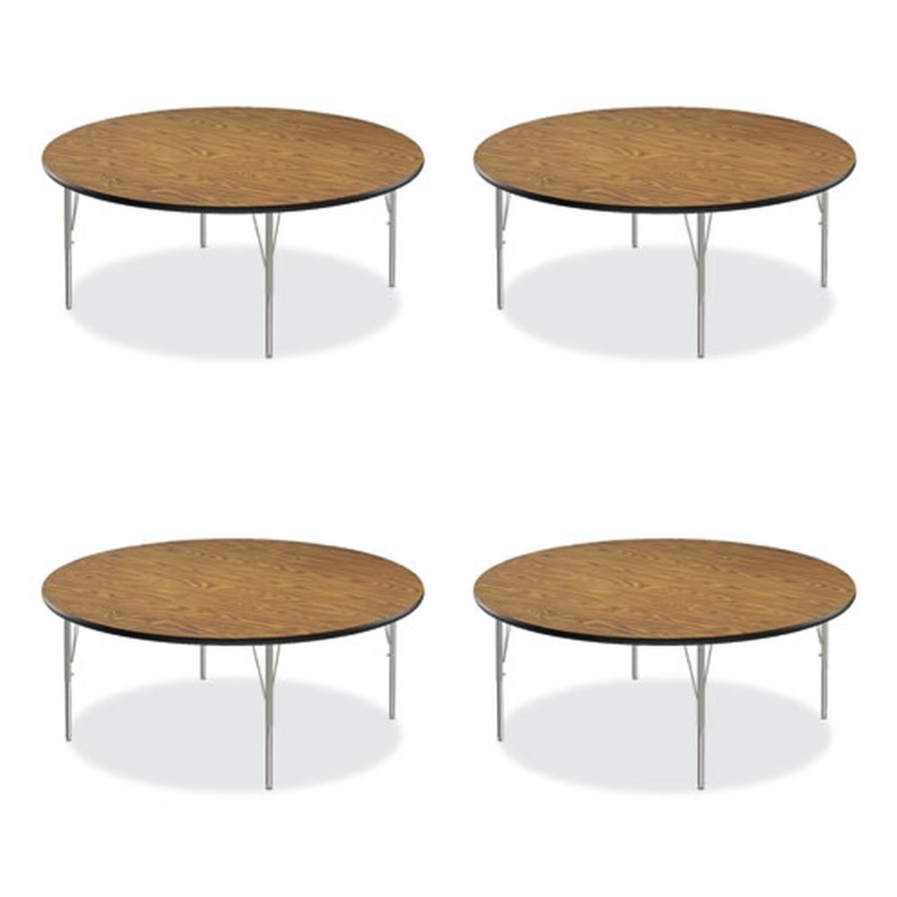 Correll Medium Oak Top Gray Legs Round Height Adjustable Activity Table, 60 x 19 to 29 inch -- 4 per case