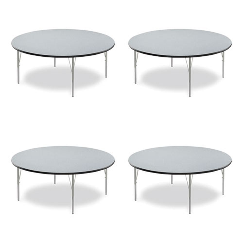 Correll Gray Granite Top Gray Legs Round Height Adjustable Activity Table, 60 x 19 to 29 inch -- 4 per case