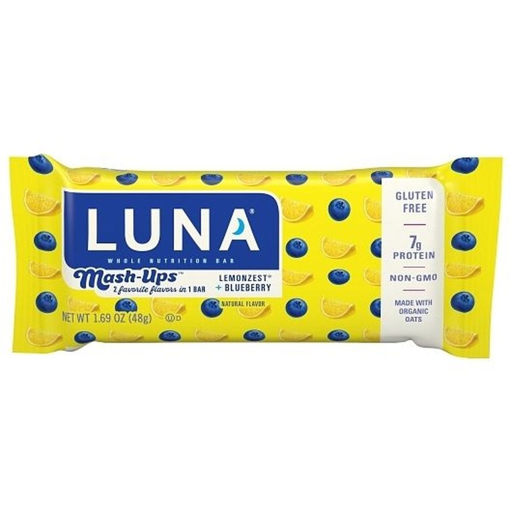 Luna Mash-Ups Lemonzest Plus Blueberry Nutrition Bar, 1.69 Ounce - 36 per case