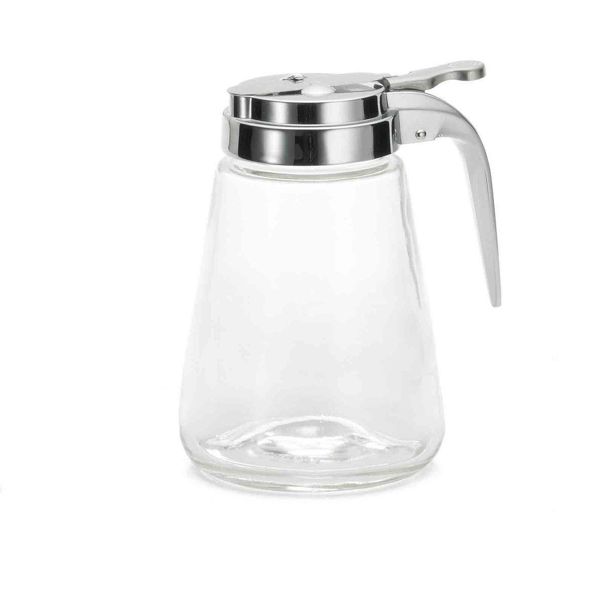 Tablecraft Chrome Plated Plastic 12 Ounce Glass Syrup Dispenser -- 12 per case