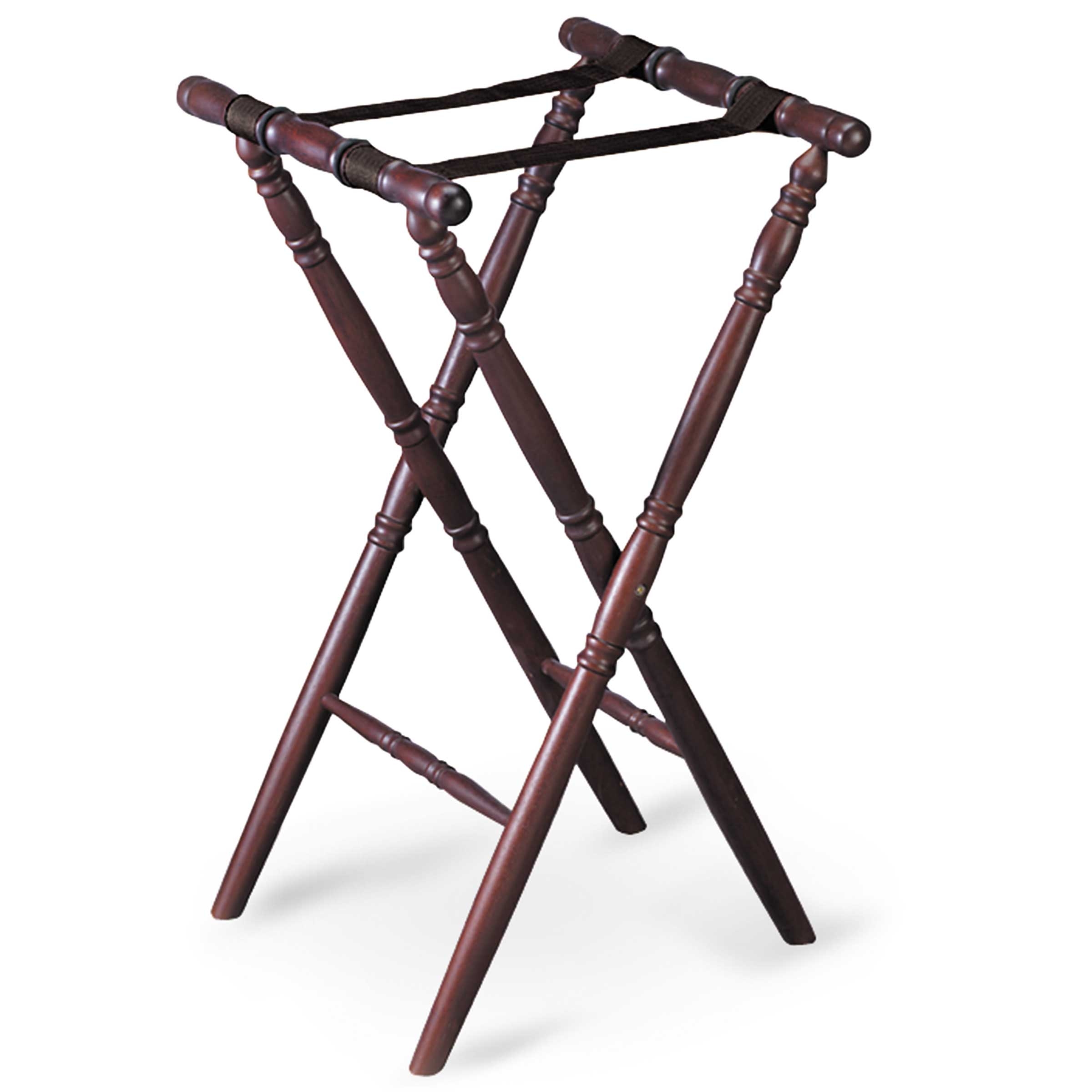 Tablecraft Mahogany Spindle Tray Stand, 31 inch.