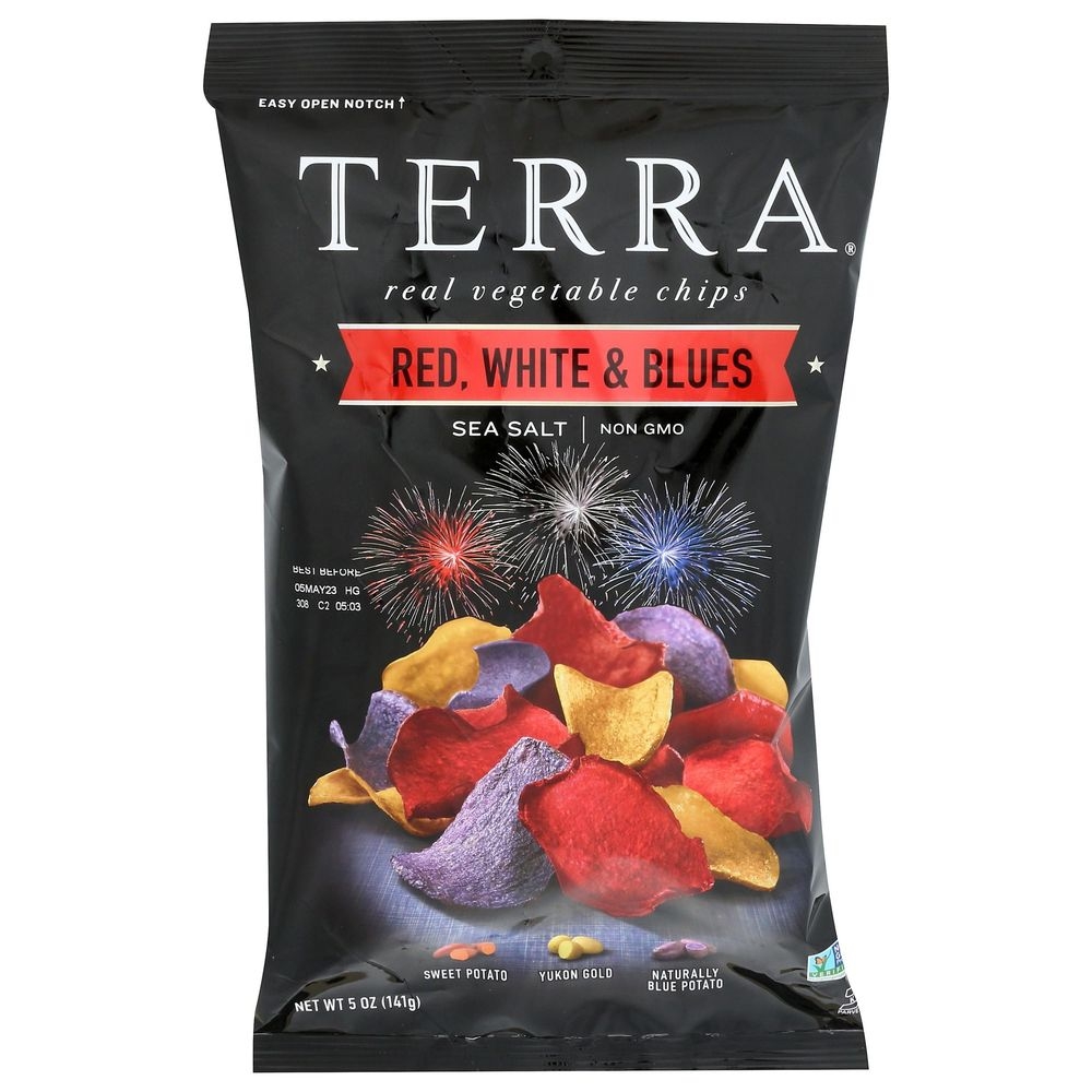 Terra Sea Salt Red White Blues Vegetable Chips, 5 Ounce -- 12 per case