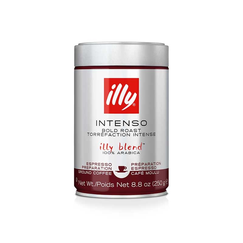 Illy Ground Espresso Intenso Coffee - Dark Roast, 8.8 Ounce -- 6 per case.