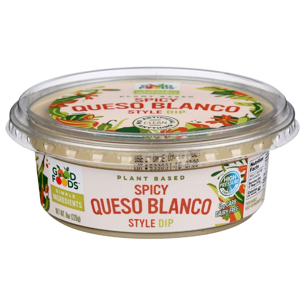 Good Foods Spicy Queso Blanco Style Dip, 8 Ounce -- 8 per case