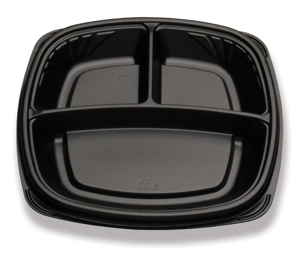 D and W Fine Pack Forum Black Compartment Plate, 9 inch -- 300 per case.