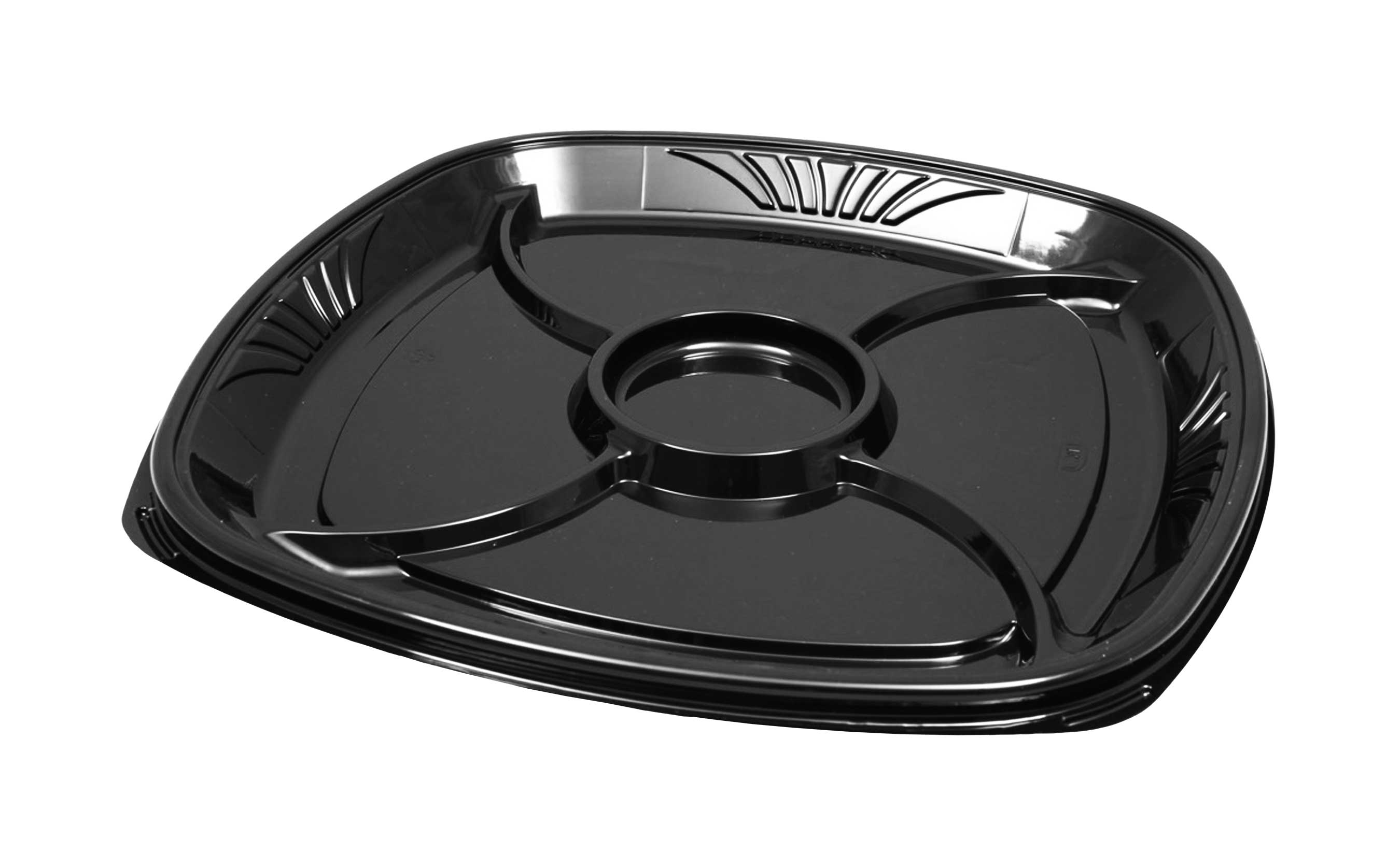 D and W Fine Pack Forum Black High Gloss 5 Compartment Tray, 16 inch -- 1250 per case.