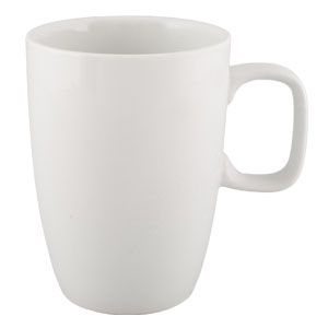 Vertex China Barista Undecorated Porcelain White Coffee House Mug, 12 Ounce -- 36 per case.