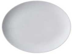 Vertex Ventana Collection Porcelain White Oval Coupe Platter, 13 1/4 inch -- 12 per case.