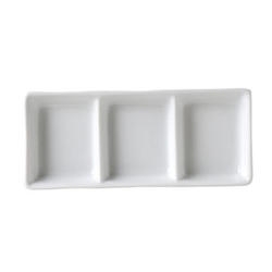 Vertex China Ventana Collection 3 Compartment Sauce Dish -- 36 per case.