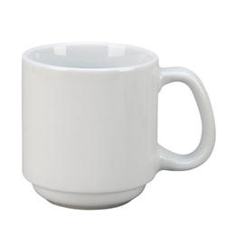 Vertex China Argyle Undecorated Porcelain White Stackable Summit Mug, 8 Ounce -- 36 per case.