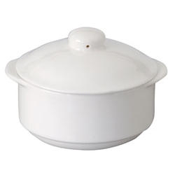 Vertex China Rubicon Undecorated White Soup/Sugar Bowl with Lid, 9 Ounce -- 12 per case.
