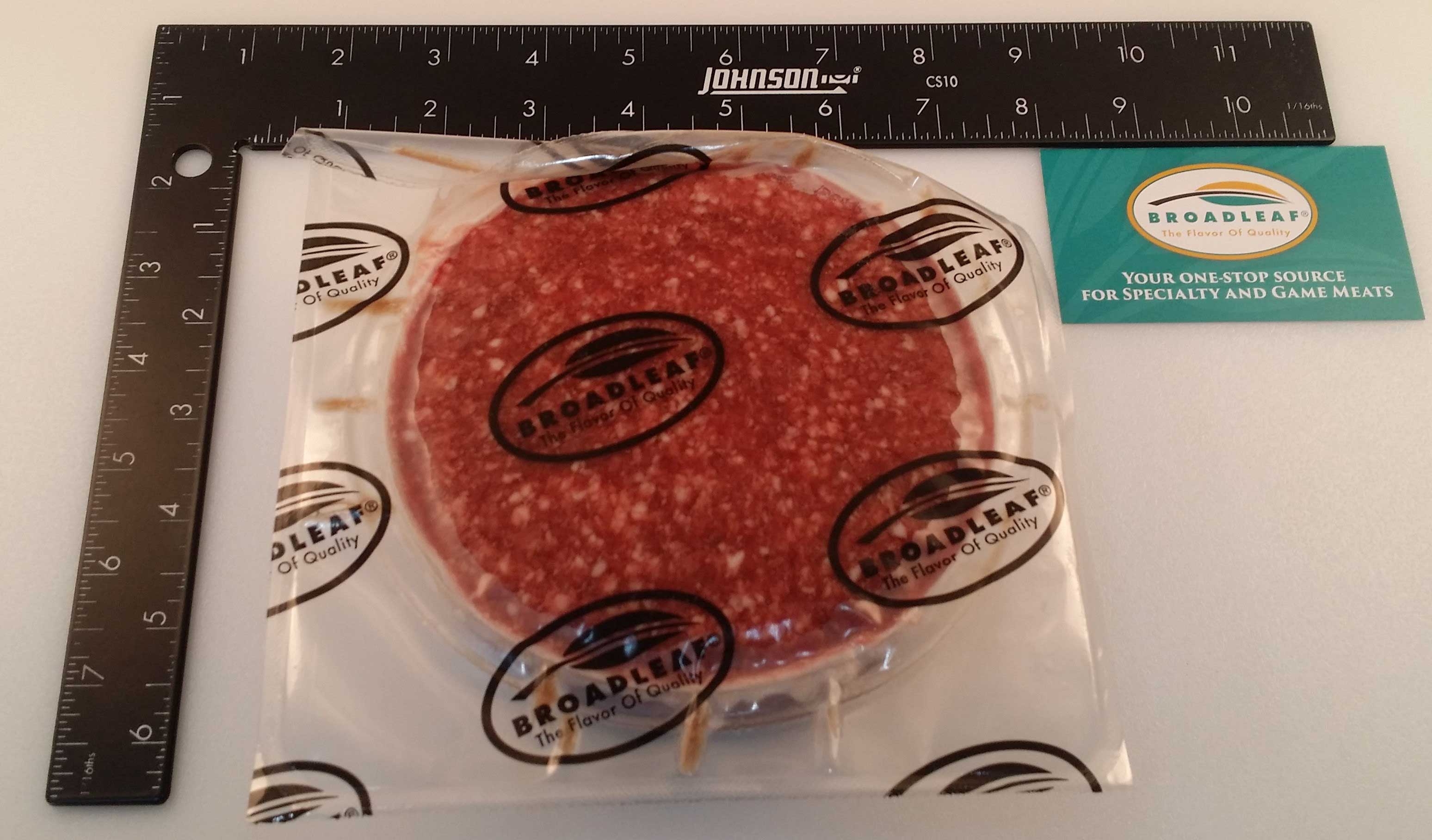 Broadleaf Round Wagyu Beef Patty, 6 Ounce -- 30 per case.