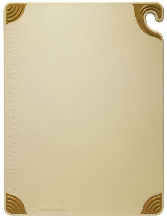 San Jamar Saf-T-Grip Brown Cutting Board, 12 x 18 x 1/2 inch -- 6 per case.