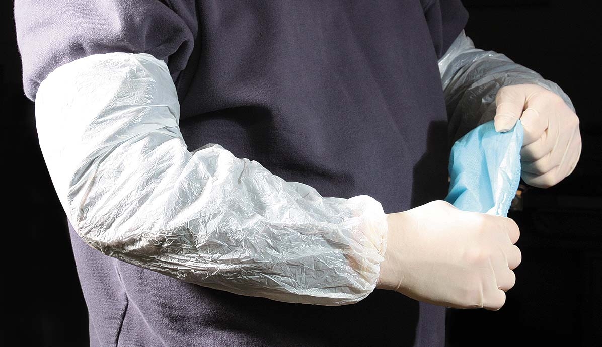 Cellucap 1 Mil CPE Satin White Polyethylene Arm Guards, 18 inch -- 1000 per case.