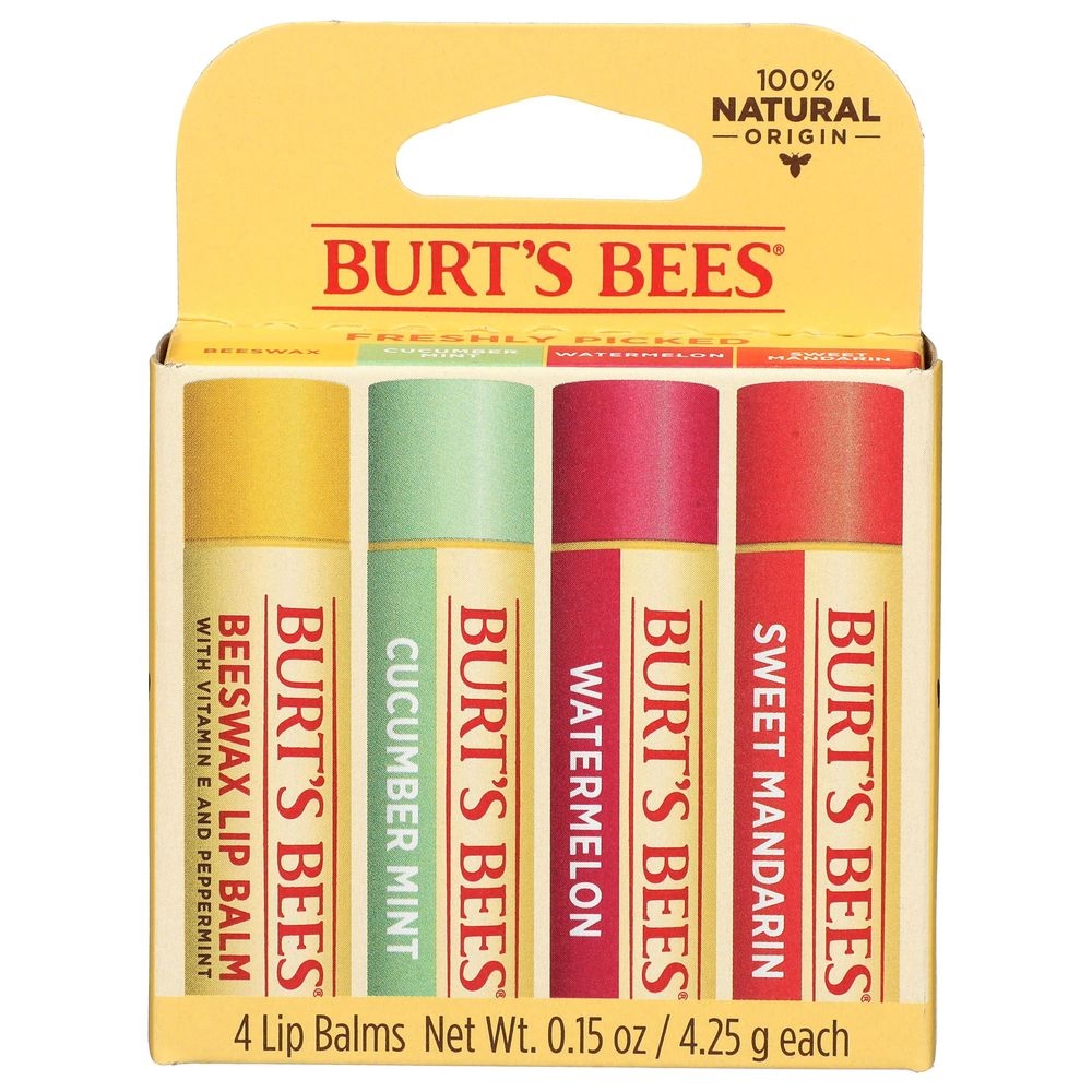 Burts Bees Freshly Picked Moisturizing Lip Balm, 4 count -- 4 per case