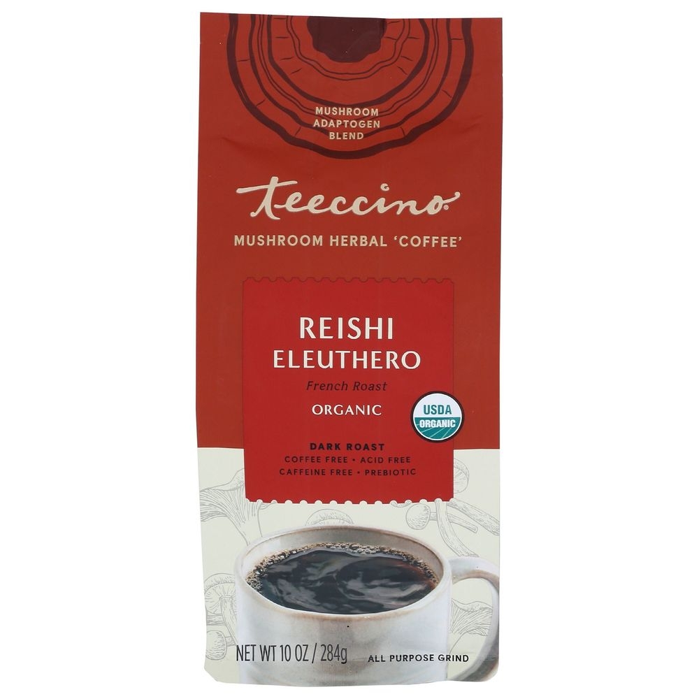 Teeccino Reishi Eleuthero Mushroom Herbal Coffee, 10 Ounce -- 6 per case