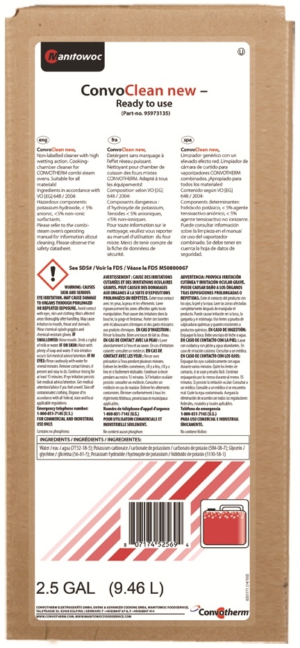 Diversey Convoclean Cleaning Detergent, 2.5 Gallon.