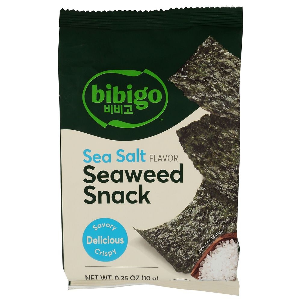Bibigo Organic Sea Salt Flavor Seaweed Snack, 0.35 Ounce -- 12 per case