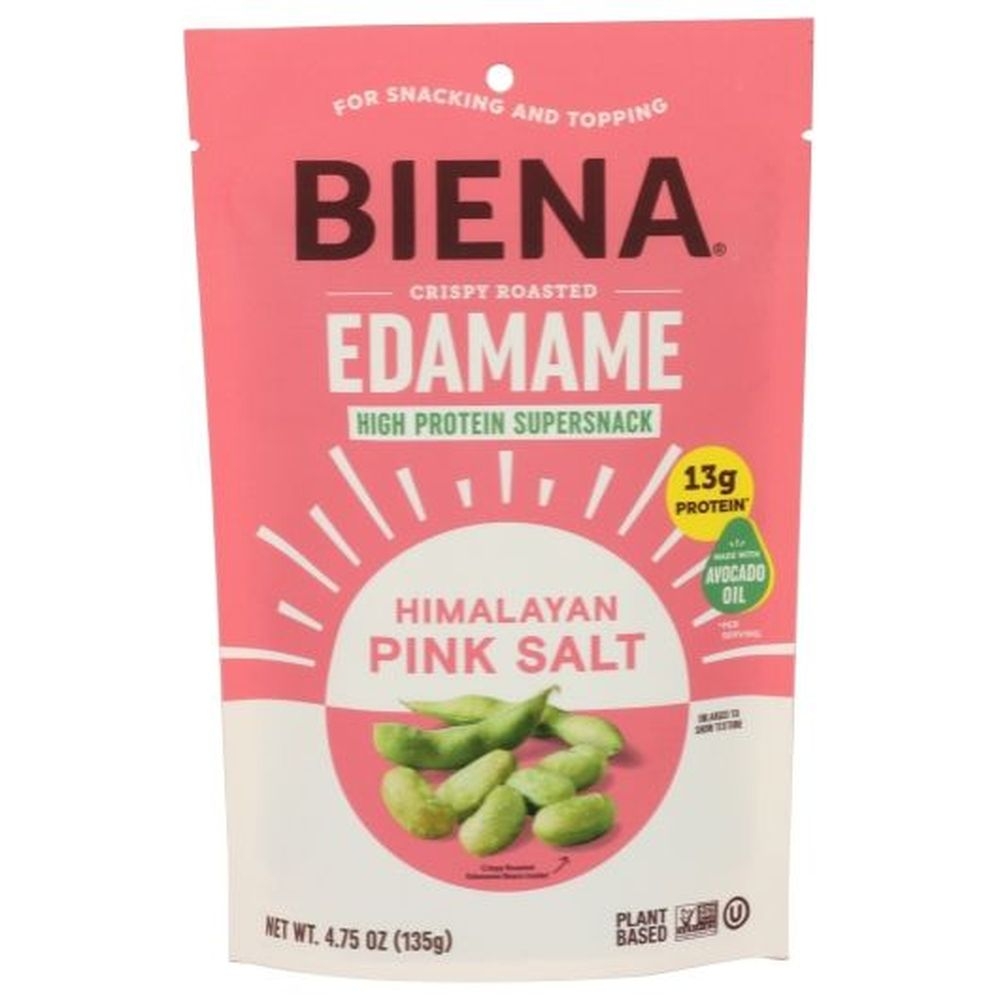 Biena Snacks Himalayan Pink Salt Crispy Roasted Edamame, 4.75 Ounce - 8 per case