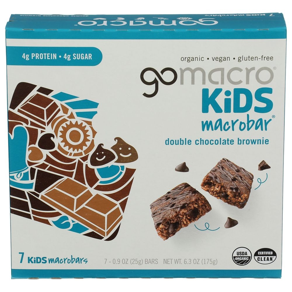 Gomacro Kids Macrobar Organic Double Chocolate Brownie, 6.3 Ounce -- 7 per case