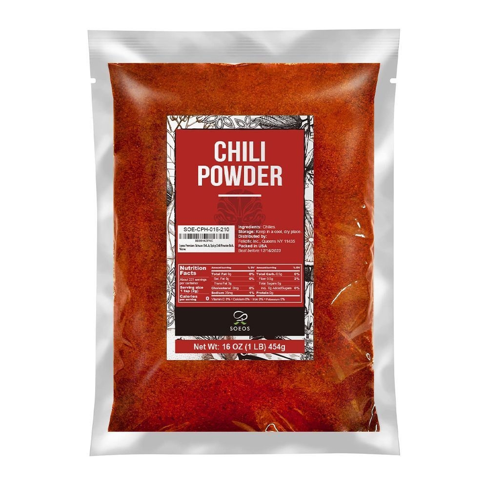 Soeos Premium Sichuan Chili Powder, 16 Ounce -- 20 per case