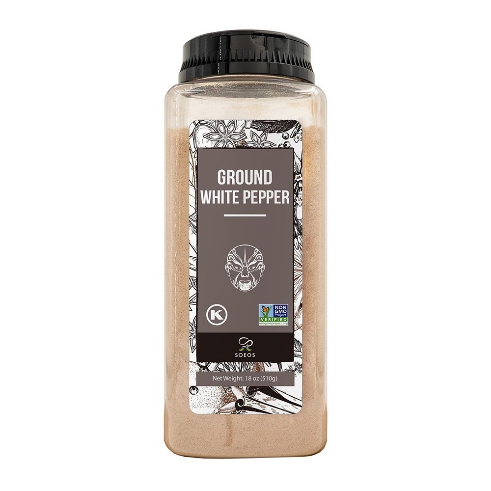 Soeos Fine Ground White Peppercorns, 18 Ounce -- 36 per case