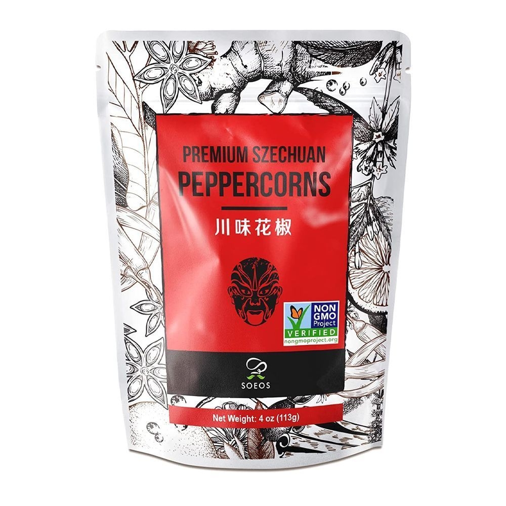 Soeos Authentic Szechuan Grade A Red Sichuan Peppercorns, 4 Ounce -- 100 per case