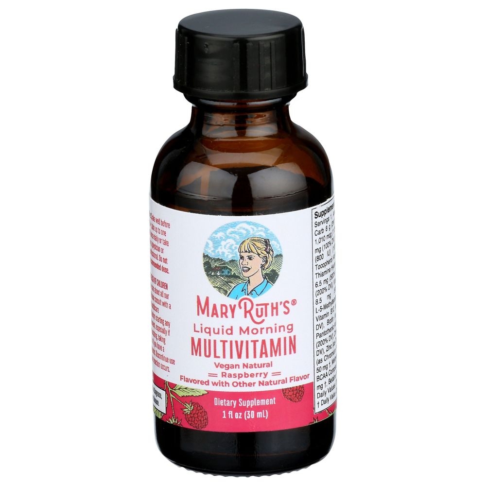 Mary Ruth's Raspberry Liquid Morning Multivitamin, 1 Fluid Ounce -- 8 per case