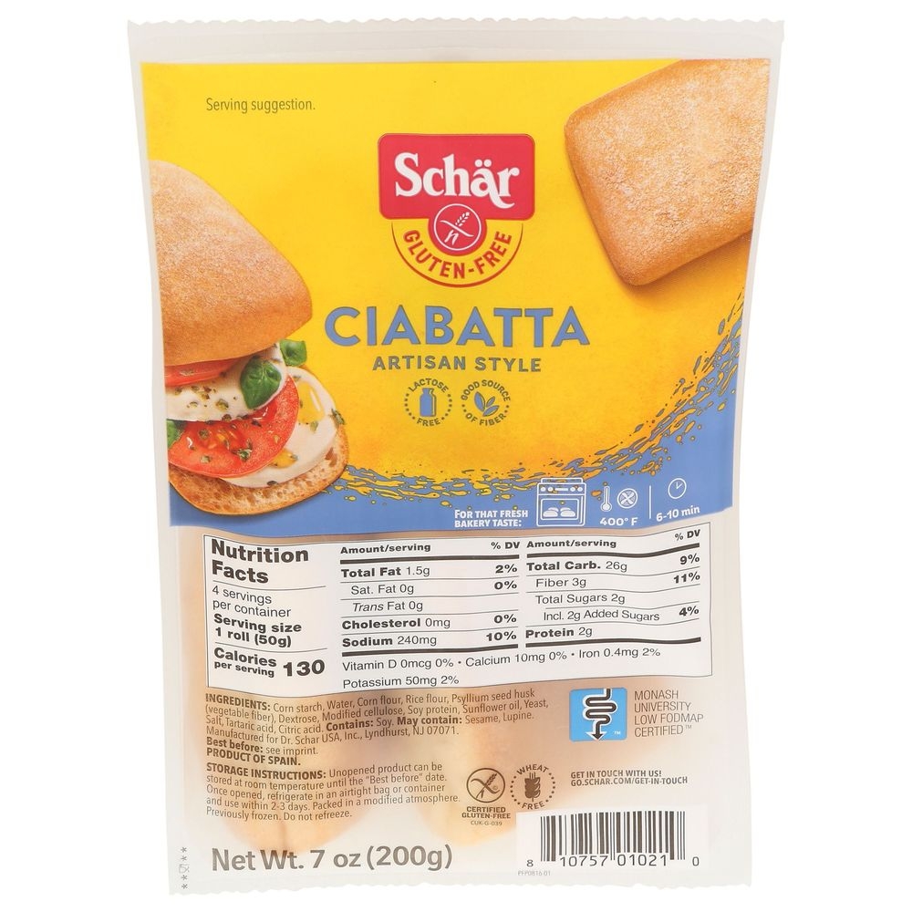 Schar Gluten Free Ciabatta, 7 Ounce -- 5 per case