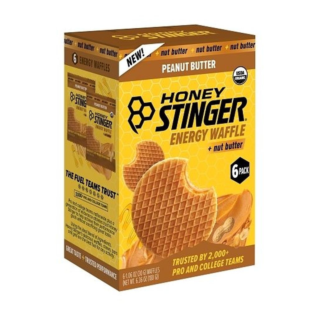 Honey Stinger Peanut Butter Energy Waffle, 6 count -- 4 per case