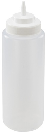 Winco Clear Wide Mouth 32 Ounce Squeeze Bottle, 6 Count