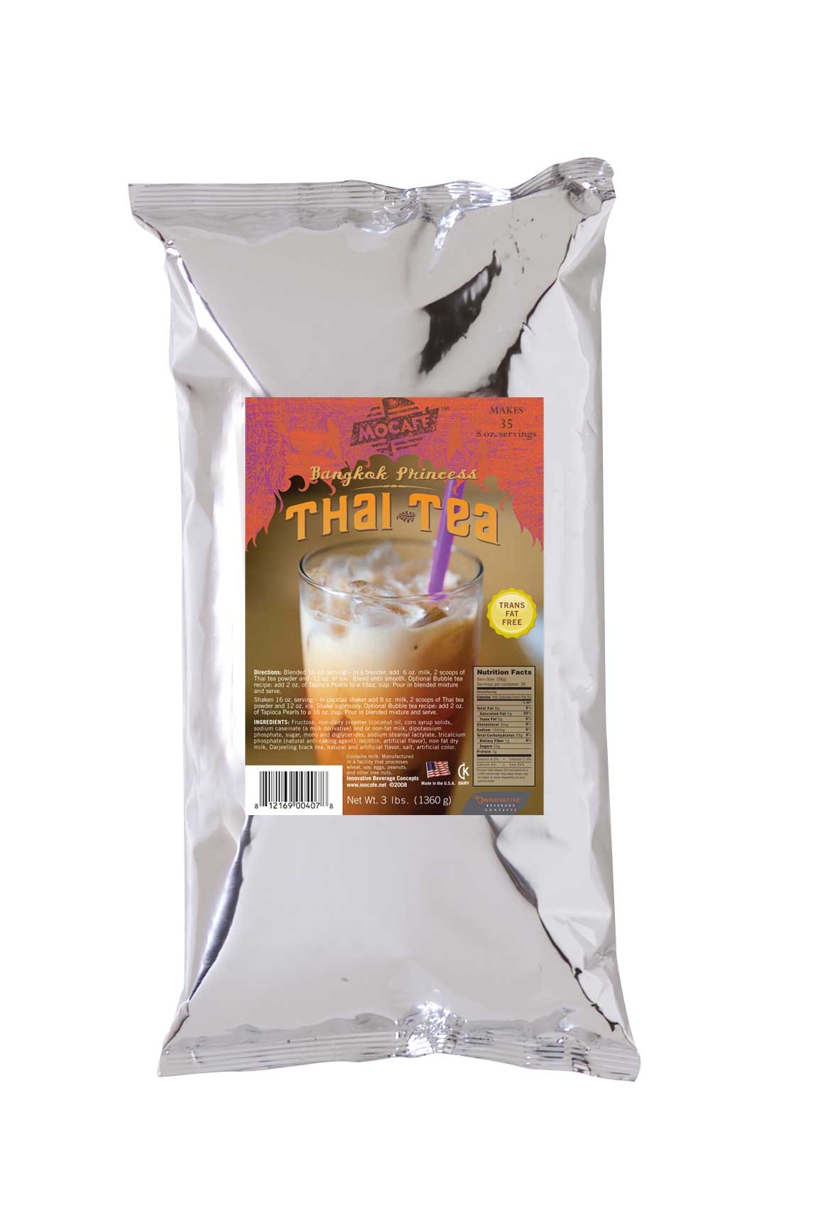 Mocafe Thai Tea Latte, 3 Pound Can -- 4 per case.