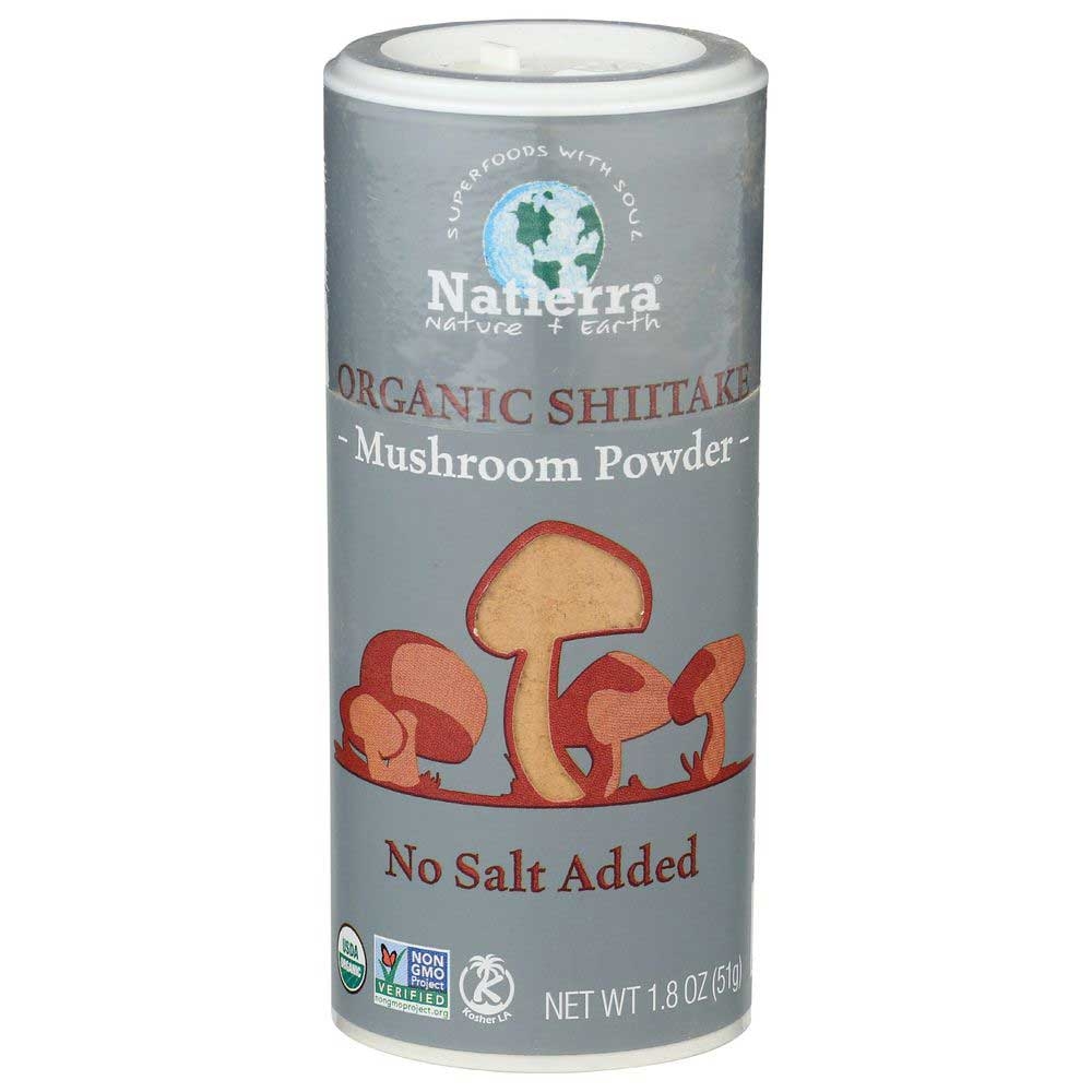 Natierra Organic No Salt Added Shiitake Mushroom Powder, 1.8 Ounce -- 6 per case