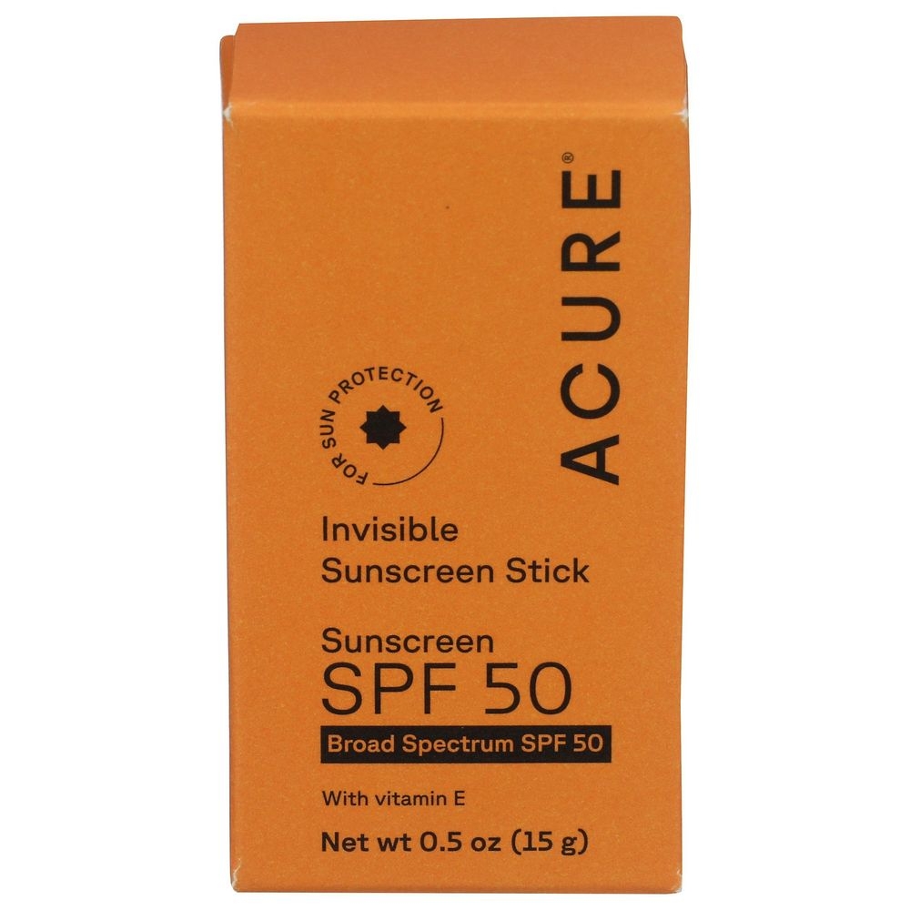 Acure SPF 50 Invisible Sunscreen Stick, 0.5 Ounce